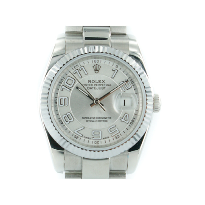Rolex Oyster Perpetual Datejust pearlsilber mit stahl Armband