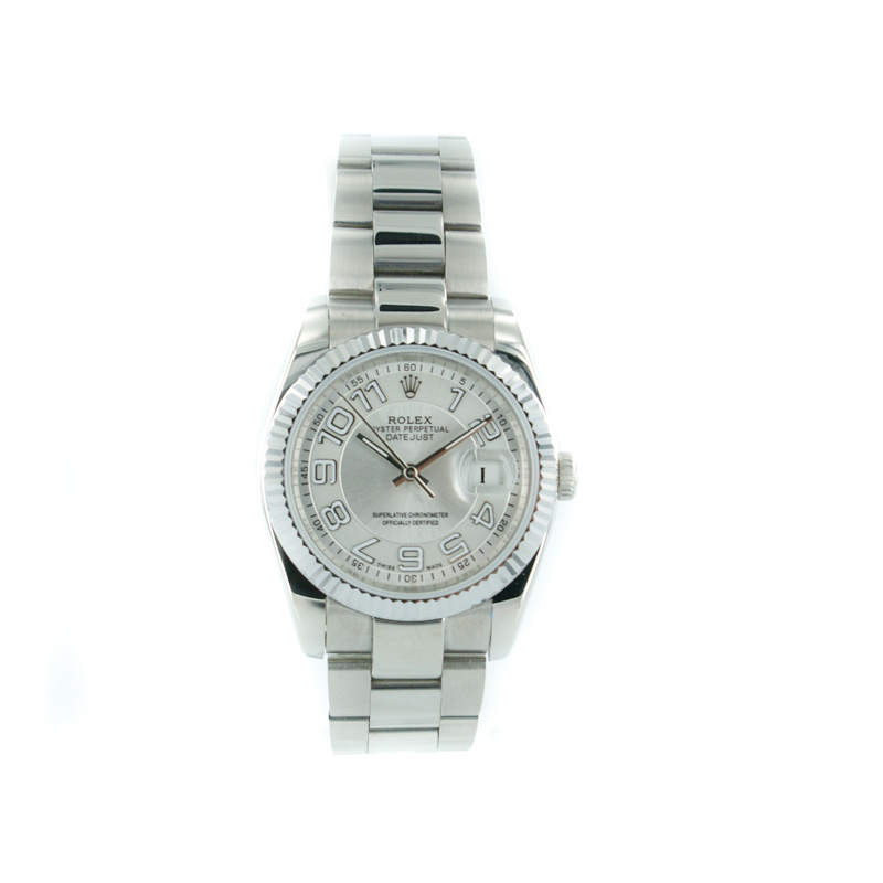 Rolex Oyster Perpetual Datejust pearlsilber mit stahl Armband