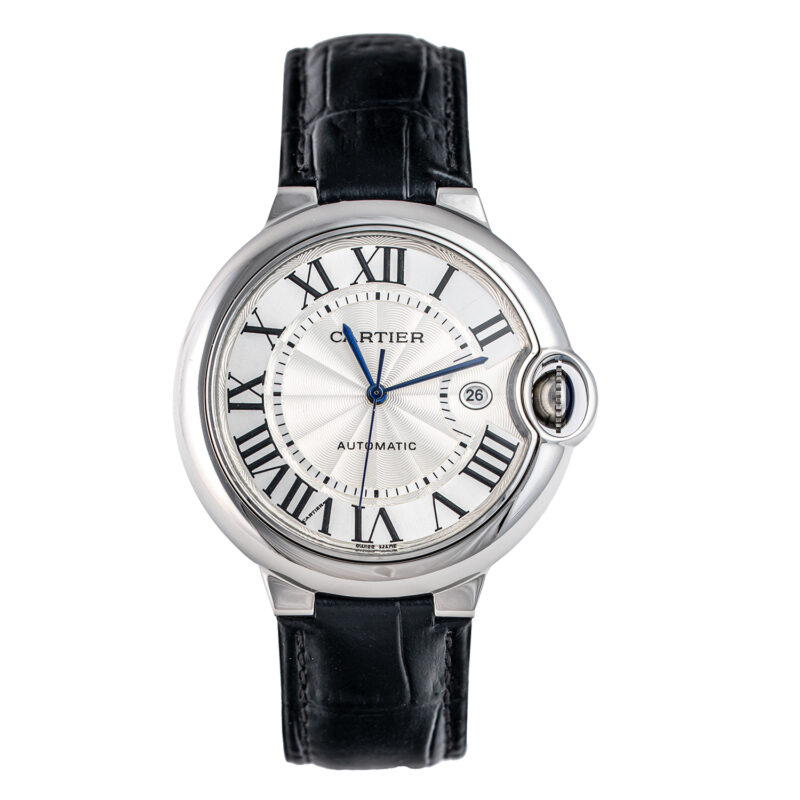 Cartier Ballon Bleu de Cartier mit schwarzem Lederarmband – Bild 3