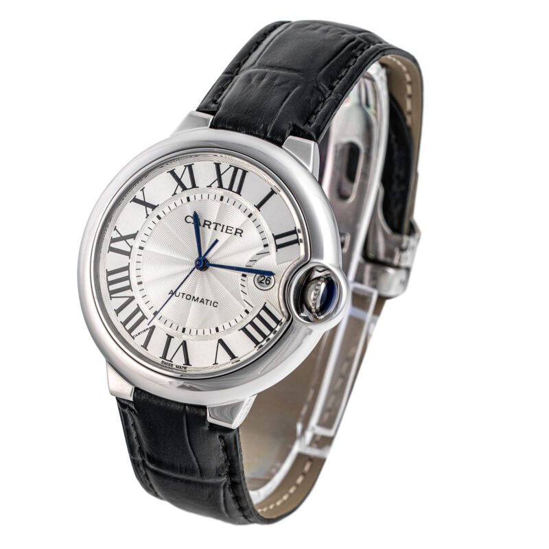 Cartier Ballon Bleu de Cartier mit schwarzem Lederarmband – Bild 4