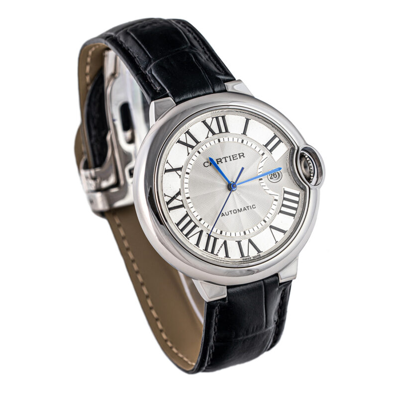 Cartier Ballon Bleu de Cartier mit schwarzem Lederarmband – Bild 5