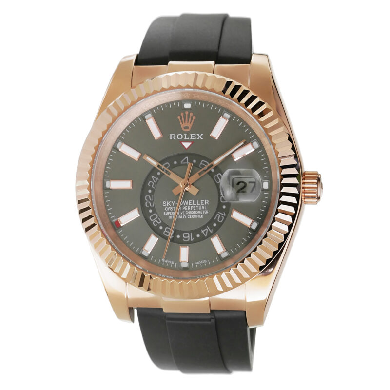 Rolex Sky-Dweller Oysterflex Rhodium Rosegold Kautschukarmband – Bild 3