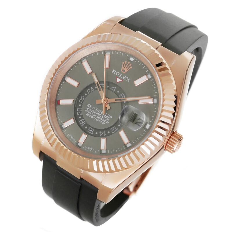 Rolex Sky-Dweller Oysterflex Rhodium Rosegold Kautschukarmband – Bild 4