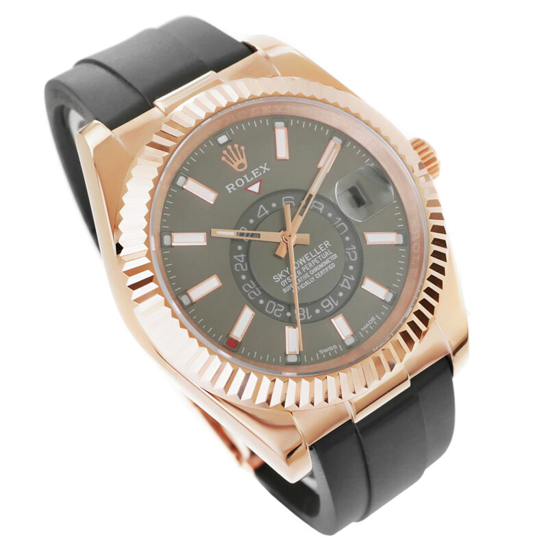 Rolex Sky-Dweller Oysterflex Rhodium Rosegold Kautschukarmband – Bild 5